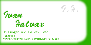 ivan halvax business card